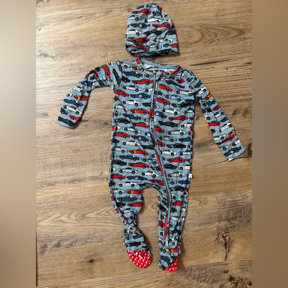 Posh Peanut Racecar Footie NWOT